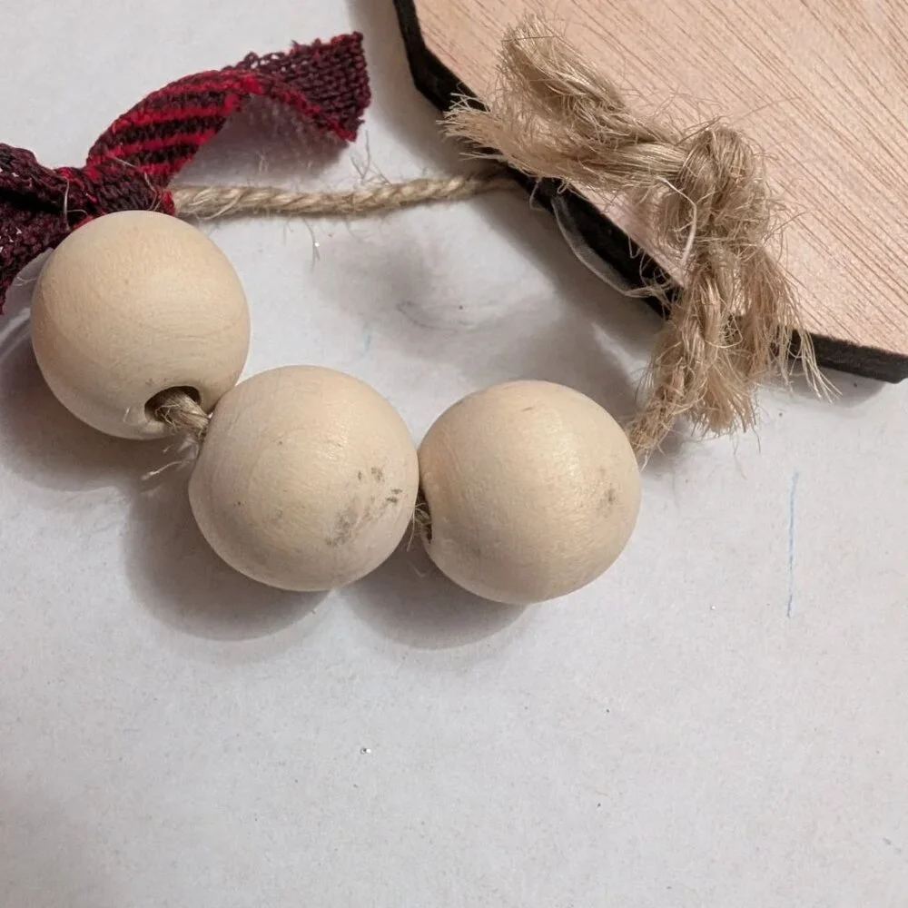 Lasered Wood Christmas Holiday Ornaments Let it Snow Joy Guardian Angel lot 3‎